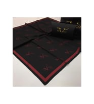 Geometrik Desen Black Seri Twill Eşarp Eşarp Askısı ile Birlikte 90x90 cm Siyah 
