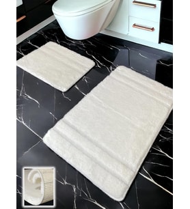 Salzach Beyaz 2li Banyo Paspası (60x100 50x60 cm)