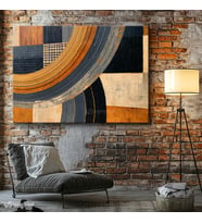 Yatay Kanvas Tablo Geometrik Soyut Sanat Tablosu Ev Ofis Duvar Dekoru