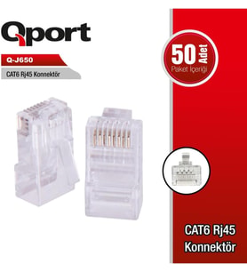 Q J650 Cat6 50 Lik Rj 45 Konnektör
