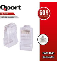 Q J650 Cat6 50 Lik Rj 45 Konnektör