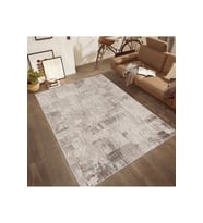 Rovigo Home Dijital Baskı Yıkanabilir Kaymaz Taban Salon Halısı RVG0530 (Kahverengi)