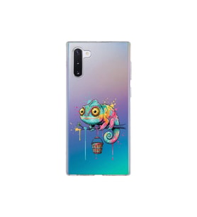 Samsung Galaxy Note 10 ile Uyumlu Splash Bukalemun Tasarımlı Şeffaf Silikon Kılıf