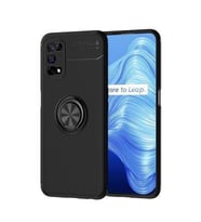 Realme 7 Pro Kılıf Zore Yüzük Standlı Ravel Silikon (Siyah)