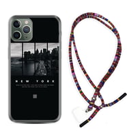 Apple iPhone 11 12 13 14 Pro Max Kılıf Boyun Asklı Rasta Silikon New York 1612