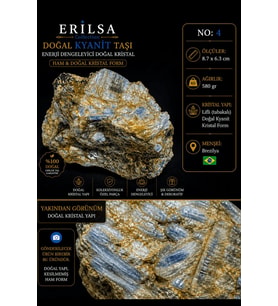 Sertifikalı Doğal Kyanit Taşı Kütle – Ham Kristal Koleksiyonluk Dekor Mineral NO4