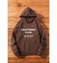 California Club Baskılı Oversize Sweatshirt (Kahverengi)