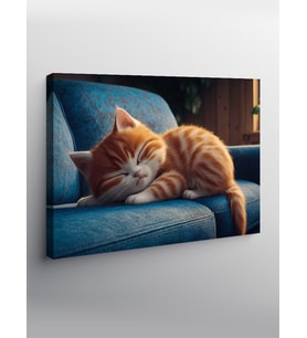 Kanvas Tablo Uyuyan Sevimli Kedi