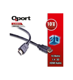 QPORT 10metre Q-HDMI10 HDMI Kablo 3D Gold 1.4v