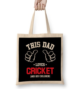 Fathers Day This Dad Loves Cricket And His Children Bez Çanta Uzun Saplı
