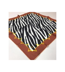Zebra Desen Black Seri Twill Eşarp Eşarp Askısı ile Birlikte 90x90 cm Kiremit Si