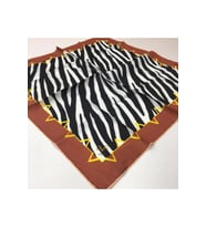 Zebra Desen Black Seri Twill Eşarp Eşarp Askısı ile Birlikte 90x90 cm Kiremit Si