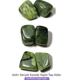 Sertifikalı Tamburlanmış Doğal Jade Yeşim Taşı Kütle (Çok Renkli)