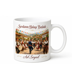 Memleket Düğünü Temalı Baskılı Kupa Bardak Hediye Porselen Mug