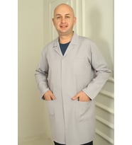 Uzun Boy Gömlek Yaka Alpaka Kumaş Erkek Önlük - Gri