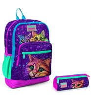 Coral High Mor Kedi İlkokul Sırt Çantası ve Kalemlik Seti