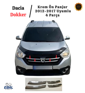 Dacia Dokker Krom Ön Panjur 4 Parça 2012-2017 Arası Paslanmaz Çelik