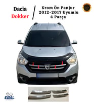 Dacia Dokker Krom Ön Panjur 4 Parça 2012-2017 Arası Paslanmaz Çelik