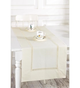 Naturel Buldan Kumaşı Ajurlu Runner (Natural)