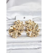 316L Çelik Gold Renk Lotus Model Kadın Küpe