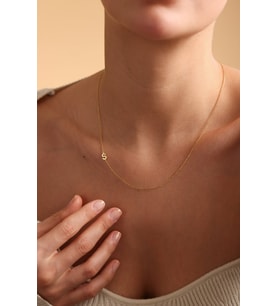 Harf Yazılı 14 Ayar Altın Kolye