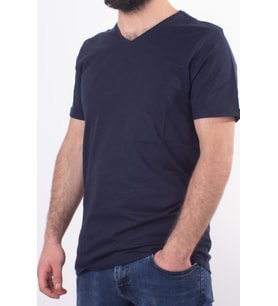TWİSTER JEANS 1827 LACİVERT V  YAKA ERKEK T-SHİRT