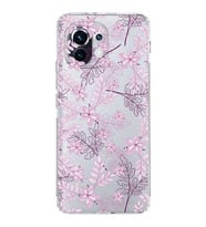 Xiaomi  Mi 11  Kamera Korumalı Kapak Floral Pudra Tasarımlı Şeffaf  Kılıf