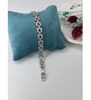 Rodyum Zirkon Taşlı Pirinç Zirkon Bileklikler 17+2 Cm - Kbl0279