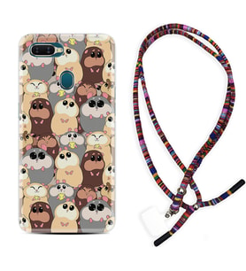 Oppo A5S A15 A16 A54 A55 A73 A74 Kılıf Boyun Asklı Rasta Silikon Sevimli Hayvanlar 1730
