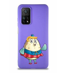 Xiaomi Mi 10T Pro Soft Premier Kapak Bayan Puff Tasarımlı Silikon Kılıf - Mor (Şeffaf)