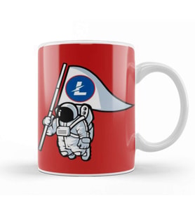 LitecoinToThe Moon LOGO Kupa Bardak Porselen