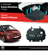 S-Dizayn Citroen C4 G. Picasso Çelik Karter Muhafaza 2013-2020 A+ Kalite (Karışık)