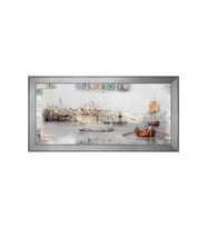 Eski İstanbul Motifli Kanvas Tablo 50 x 70 cm Silver Çerçeve