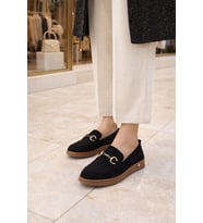 Kadın Süet Tokalı Loafer