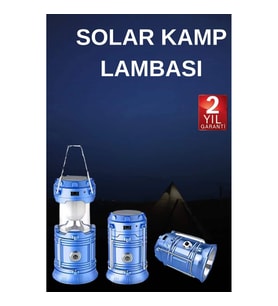Mey İthalat® Solar Şarjlı Kamp Lambası Güneş Enerjili Kızaklı Kamp Feneri Çadır Feneri Led Işıldak