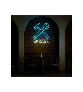 GARAGE Yazılı ve Şekilli Neon Tabela