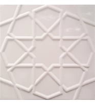 Armada Çini 20x20 Cm Rölyefli Beyaz Selçuklu Yıldız Deseni Çini Karo