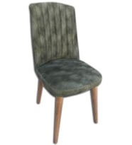 Sandalye 13702 Papel Model Kayın RETRO Ayak Yeşil soho Kumaş Çizgili sandalye