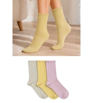 Orbis 3'lü Kadın Simli Fashion Ribli Çorap