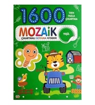 1600 Mozaik Çıkartmalı Boyama Kitabım Yeşil Kitap