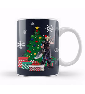 Cloud Strife Around The Christmas Tree Final Fantasy Kupa Bardak Porselen