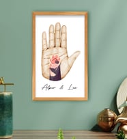 BK Gift Kişiye Özel İsimli Renkli El ve Pati Tasarımlı Ahşap Çerçeveli Tablo-2 40x25cm, Ev Dekorasyonu, Arkadaşa Hediye