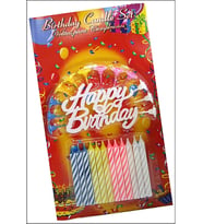 Rengarenk Mumlu Beyaz Happy Birthday Yazılı Doğum Günü Mumu 12 Adet