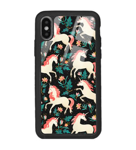 iPhone Xs Unicorn Desenli Tasarımlı Glossy Telefon Kılıfı