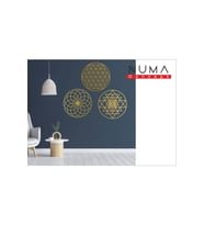Yaşam Çiçeği Sri Yantra Torus Nefesi Üçlü Gold Aynalı Pleksi Dekoratif Tablo Duvar Süsü Shri Yantra Numa-yaşamçiçeğigoldpleksi