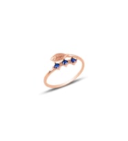 Gümüş ayarlamalı yaprak modeli yüzük SGTL9946SAFİR (Rose)