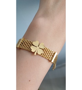 YONCA BİLEKLİK ÇELİK HASIR 316L PASLANMAZ RENK GARANTİLİ GOLD HASIR YONCA SARMAL BİLEKLİK