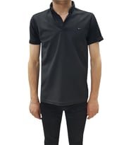 Quıcmen Yakalı Slim Fit Kısa Kol Erkek Tişört-6088 (Siyah)