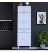 Modilayn ENNET: 60x194.6x48 cm. Ekmeklikli Kiler Dolabı. 1 Çekmece, 5 Kapaklı. Mutfağınıza Özel
