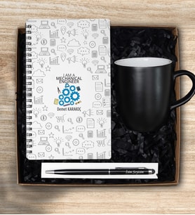 Makine Mühendisi Defter - Kupa - Kalem Seti (Model 1)
